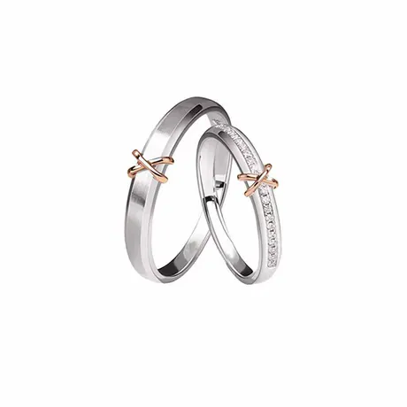 wd7_197_859896977180.jpg Women's Crossover Peekaboo Cat Eternity Wedding Band - 图片 1