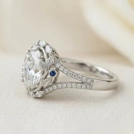wd7_198_1055398852529.jpg Interlocking Twist Round Cut Bridal Ring Set 2PCS - 图片 1