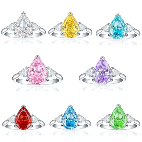 wd7_204_1038825608809.jpg Custom Pear Cut Cluster Engagement Ring 10K/14K/18K Gold & Platinum - 图片 1
