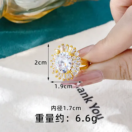wd8_218_1003165808193.jpg Vintage Oval Cut Crown Stackable Ring Set With Enhancers - 图片 1