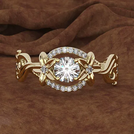 wd8_232_593606344522.jpg Two Tone Twist Vine Rose Flower Ring Sterling Silver - 图片 1
