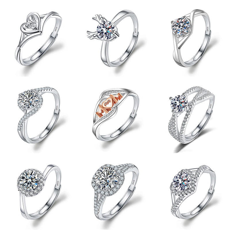 g_1348_0.jpg Simple Round Cut Promise Ring Twist Design Sterling Silver - 图片 1