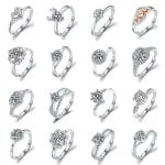 Simple Round Cut Promise Ring Twist Design Sterling Silver - 图片 2