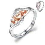 Simple Round Cut Promise Ring Twist Design Sterling Silver - 图片 11