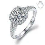 Simple Round Cut Promise Ring Twist Design Sterling Silver - 图片 13
