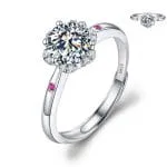 Simple Round Cut Promise Ring Twist Design Sterling Silver - 图片 16
