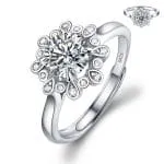 Simple Round Cut Promise Ring Twist Design Sterling Silver - 图片 17