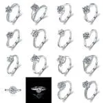 Simple Round Cut Promise Ring Twist Design Sterling Silver - 图片 3