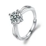 Simple Round Cut Promise Ring Twist Design Sterling Silver - 图片 27