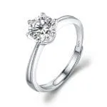 Simple Round Cut Promise Ring Twist Design Sterling Silver - 图片 28