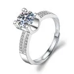 Simple Round Cut Promise Ring Twist Design Sterling Silver - 图片 31
