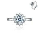 Simple Round Cut Promise Ring Twist Design Sterling Silver - 图片 32