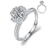 Simple Round Cut Promise Ring Twist Design Sterling Silver - 图片 38