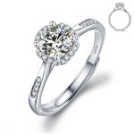 Simple Round Cut Promise Ring Twist Design Sterling Silver - 图片 39