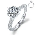 Simple Round Cut Promise Ring Twist Design Sterling Silver - 图片 40