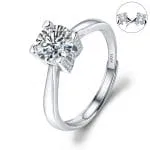 Simple Round Cut Promise Ring Twist Design Sterling Silver - 图片 41