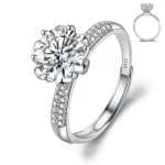 Simple Round Cut Promise Ring Twist Design Sterling Silver - 图片 42