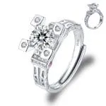 Simple Round Cut Promise Ring Twist Design Sterling Silver - 图片 45