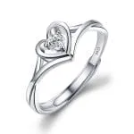 Simple Round Cut Promise Ring Twist Design Sterling Silver - 图片 6