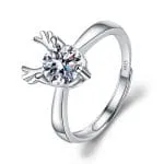 Simple Round Cut Promise Ring Twist Design Sterling Silver - 图片 7