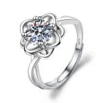 Simple Round Cut Promise Ring Twist Design Sterling Silver - 图片 8