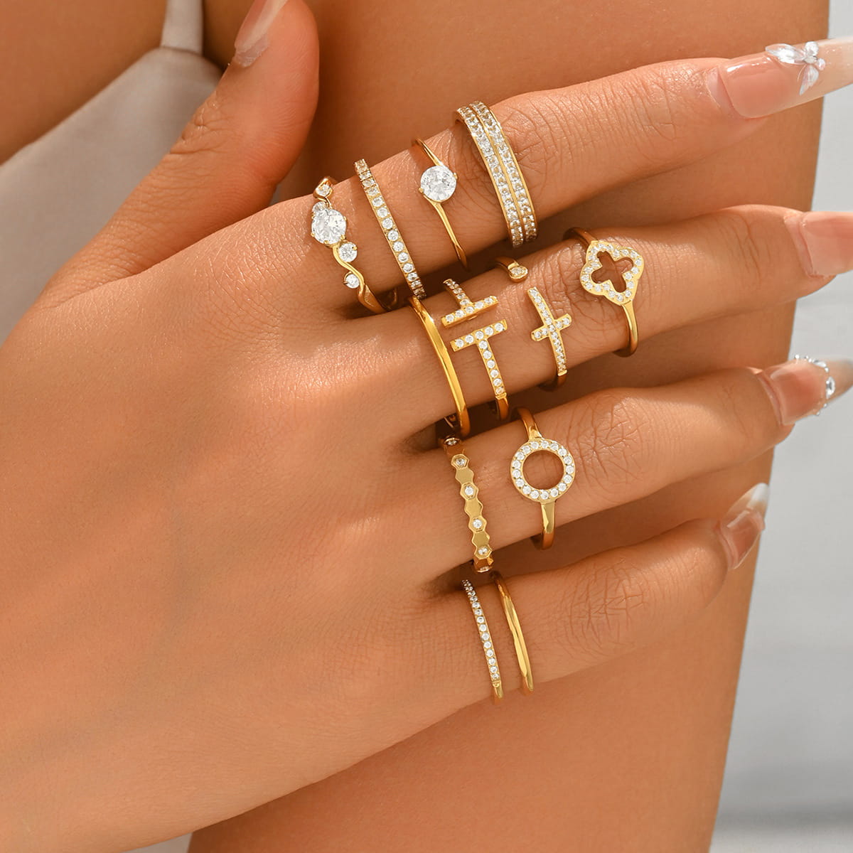 g_2037_0.jpg Gold Twist Round Cut Promise Ring Sterling Silver - 图片 1