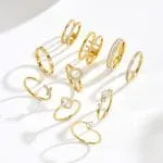 Gold Twist Round Cut Promise Ring Sterling Silver - 图片 2
