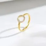 Gold Twist Round Cut Promise Ring Sterling Silver - 图片 14