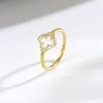 Gold Twist Round Cut Promise Ring Sterling Silver - 图片 17