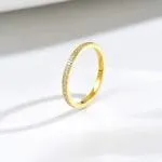 Gold Twist Round Cut Promise Ring Sterling Silver - 图片 24