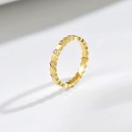 Gold Twist Round Cut Promise Ring Sterling Silver - 图片 28