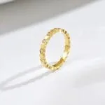 Gold Twist Round Cut Promise Ring Sterling Silver - 图片 30