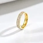 Gold Twist Round Cut Promise Ring Sterling Silver - 图片 34