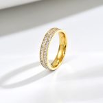 Gold Twist Round Cut Promise Ring Sterling Silver - 图片 35