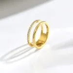 Gold Twist Round Cut Promise Ring Sterling Silver - 图片 39