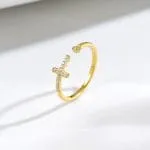 Gold Twist Round Cut Promise Ring Sterling Silver - 图片 7