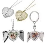 Openable Angel Wings Heart Personalized Sterling Silver Photo Necklace