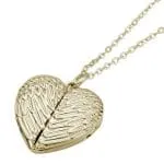 Openable Angel Wings Heart Personalized Sterling Silver Photo Necklace - 图片 2