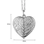 Openable Angel Wings Heart Personalized Sterling Silver Photo Necklace - 图片 4
