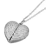 Openable Angel Wings Heart Personalized Sterling Silver Photo Necklace - 图片 7