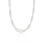 Double Layer Twist Pearl Sterling Silver Necklace - 图片 5