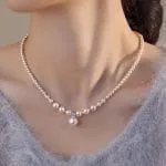 Elegant White Pearl Sterling Silver Necklace