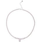 Elegant White Pearl Sterling Silver Necklace - 图片 5