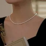 Timeless White Pearl Sterling Silver Necklace - 图片 2