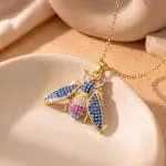 "Honey Bee" Personalized Photo Projection Sterling Silver Necklace - 图片 13