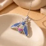 "Honey Bee" Personalized Photo Projection Sterling Silver Necklace - 图片 14