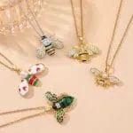 "Honey Bee" Personalized Photo Projection Sterling Silver Necklace - 图片 4