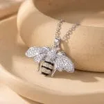 "Honey Bee" Personalized Photo Projection Sterling Silver Necklace - 图片 7