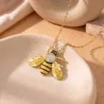 "Honey Bee" Personalized Photo Projection Sterling Silver Necklace - 图片 9