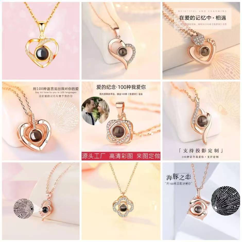 g_4935_0.jpg Orca Whale Personalized Photo Projection Sterling Silver Necklace - 图片 1